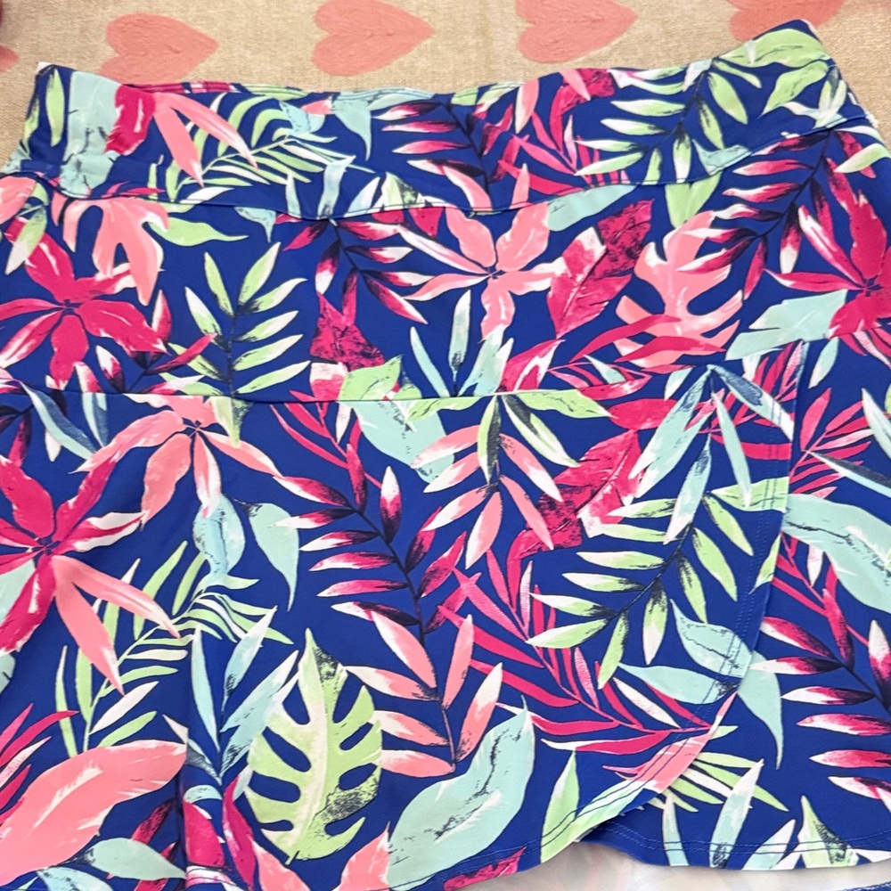 Coral Bay Golf Floral Skort in Navy and Pink